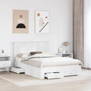 Sengestel med hovedgærde Hvid 140 x 190 cm Konstrueret træ
