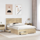 Sengestel med hovedgærde Sonoma eg 140 x 190 cm Konstrueret træ