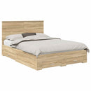 Sengestel med hovedgærde Sonoma eg 140 x 190 cm Konstrueret træ
