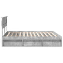 Sengestel med hovedgærde Beton 180 x 200 cm Massiv fyrretræ