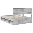 Sengestel med hovedgærde Beton 160 x 200 cm Massiv fyrretræ