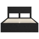 Sengestel med hovedgærde Sort 150 x 200 cm Massiv fyrretræ