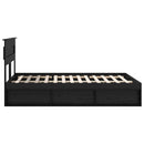 Sengestel med hovedgærde Sort 150 x 200 cm Massiv fyrretræ