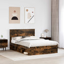 Sengestel med hovedgærde Røget eg 140 x 190 cm Massiv fyrretræ