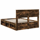 Sengestel med hovedgærde Røget eg 140 x 190 cm Massiv fyrretræ