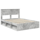 Sengestel med hovedgærde Beton 140 x 200 cm Massiv fyrretræ