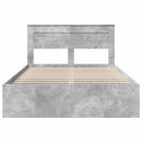 Sengestel med hovedgærde Beton 140 x 200 cm Massiv fyrretræ