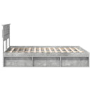 Sengestel med hovedgærde Beton 140 x 200 cm Massiv fyrretræ