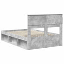 Sengestel med hovedgærde Beton Grå 135 x 190 cm Massiv fyrretræ