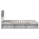 Sengestel med hovedgærde Beton Grå 135 x 190 cm Massiv fyrretræ