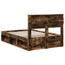 Sengestel med hovedgærde Røget eg 135 x 190 cm Massiv fyrretræ
