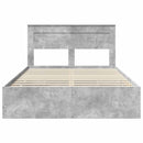 Sengestel med skuffe Beton Grå 140 x 200 cm Ingeniørtræ