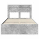Sengestel med skuffe Beton Grå 135 x 190 cm Ingeniørtræ