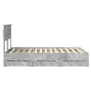 Sengestel med skuffe Beton Grå 135 x 190 cm Ingeniørtræ