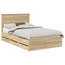 Sengestel med skuffe Sonoma eg 120 x 190 cm Ingeniørtræ