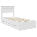 Sengestel med skuffe Hvid 100 x 200 cm Ingeniørtræ