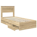 Sengestel med skuffe Sonoma eg 75 x 190 cm Ingeniørtræ