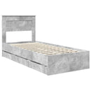 Sengestel med skuffe Beton Grå 75 x 190 cm Ingeniørtræ