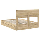 Opbevaringsseng Sonoma eg 160 x 200 cm Konstrueret træ
