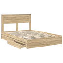 Opbevaringsseng Sonoma eg 140 x 200 cm Konstrueret træ