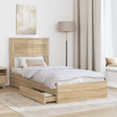 Opbevaringsseng Sonoma eg 90 x 190 cm Konstrueret træ