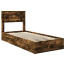 Opbevaringsseng med skuffe Røget eg 90 x 190 cm Konstrueret træ