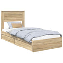 Opbevaringsseng Sonoma eg 75 x 190 cm Konstrueret træ
