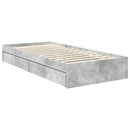 Opbevaringsseng Beton Grå 75 x 190 cm Konstrueret træ