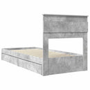 Opbevaringsseng Beton Grå 75 x 190 cm Konstrueret træ