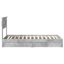 Opbevaringsseng Beton Grå 75 x 190 cm Konstrueret træ