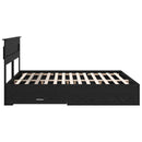 Sengestel med hovedgærde Sort eg 180 x 200 cm Konstrueret træ