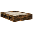 Sengestel med hovedgærde Røget eg 140 x 200 cm Massiv fyrretræ