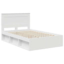 Sengestel med hovedgærde Hvid 120 x 190 cm Massiv fyrretræ
