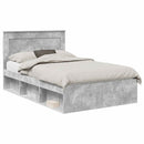 Sengestel med hovedgærde Beton 120 x 200 cm Massiv fyrretræ