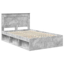Sengestel med hovedgærde Beton 120 x 200 cm Massiv fyrretræ