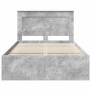Sengestel med hovedgærde Beton 120 x 200 cm Massiv fyrretræ