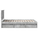 Sengestel med hovedgærde Beton 120 x 200 cm Massiv fyrretræ