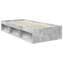 Sengestel med hovedgærde Beton Grå 90 x 190 cm Massiv fyrretræ