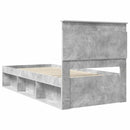 Sengestel med hovedgærde Beton 90 x 200 cm Massiv fyrretræ