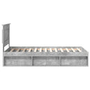 Sengestel med hovedgærde Beton 90 x 200 cm Massiv fyrretræ