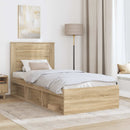 Sengestel med hovedgærde Sonoma eg 75 x 190 cm Massiv fyrretræ