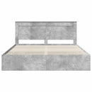 Sengestel med skuffe Beton Grå 200 x 200 cm Ingeniørtræ