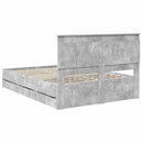Sengestel med skuffe Beton Grå 150 x 200 cm Ingeniørtræ