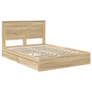 Opbevaringsseng Sonoma eg 140 x 200 cm Konstrueret træ