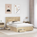 Sengestel med skuffe Sonoma eg 140 x 190 cm Konstrueret træ