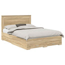 Sengestel med skuffe Sonoma eg 140 x 190 cm Konstrueret træ