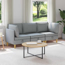 Modulsofa sæt med opbevaring 3 pcs Lysegrå Stof