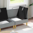 Modulsofa sæt med opbevaring 3 pcs Lysegrå Stof