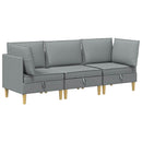 Modulsofa sæt med opbevaring 3 pcs Lysegrå Stof