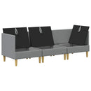 Modulsofa sæt med opbevaring 3 pcs Lysegrå Stof